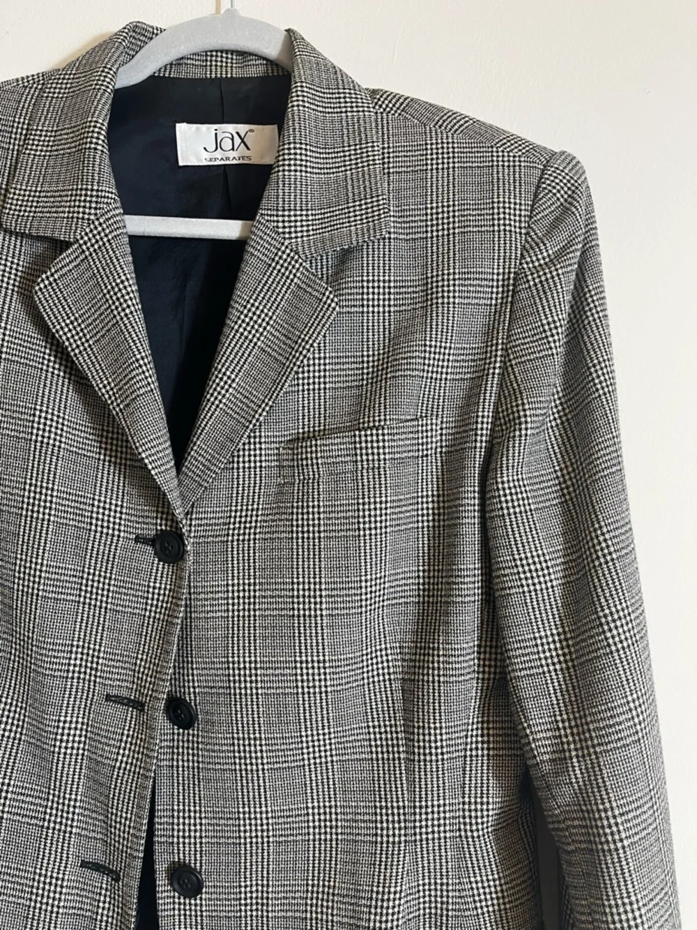 Vintage JAX Plaid Skirt‎ Suit Set Wool Blend Blazer Office Academia Women’s 14